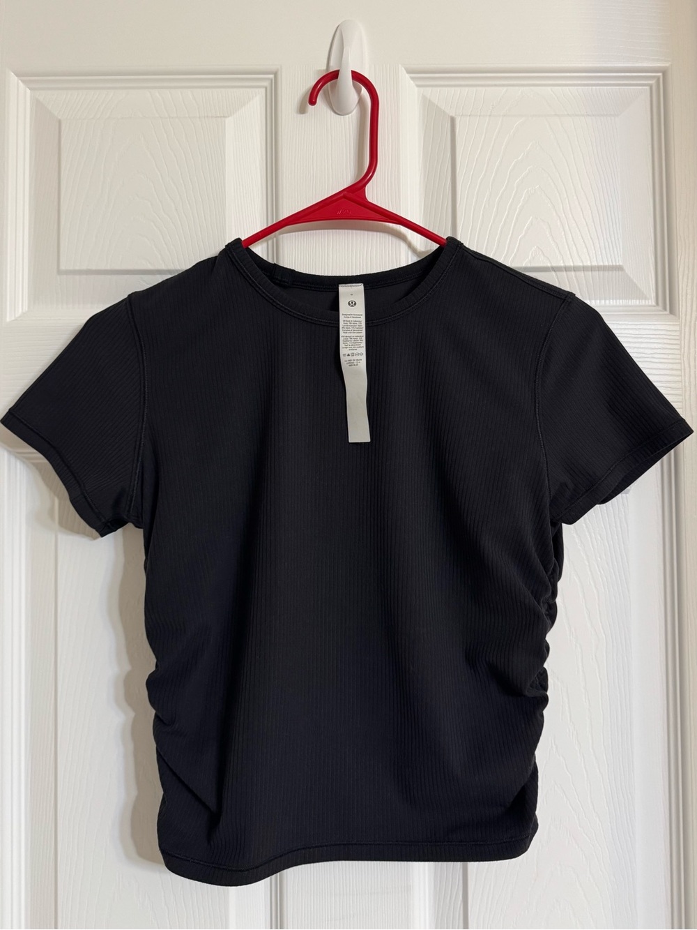 lululemon athletica Black Ribbed Short Sleeve Tee